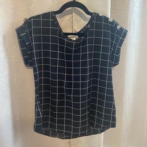 Black windowpane blouse